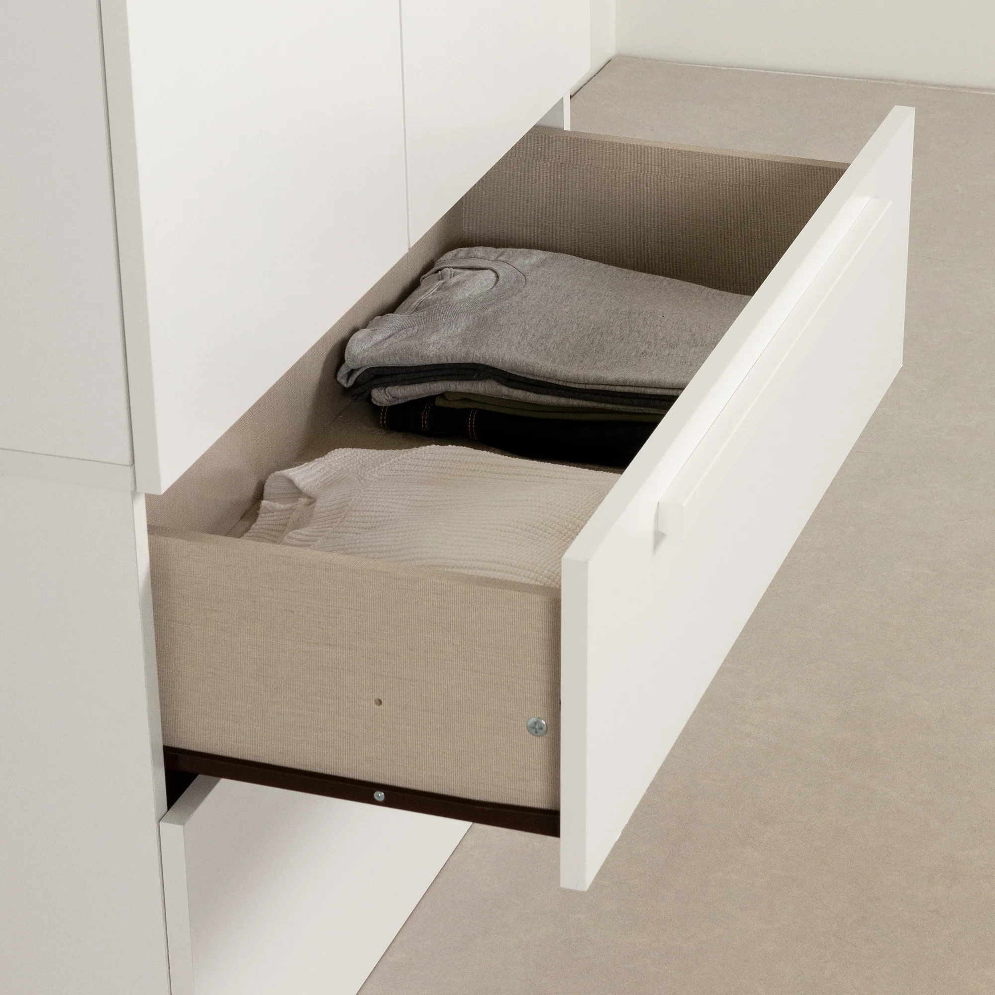 Armoire penderie avec portes et tiroir Acapella - Blanc – Image 7