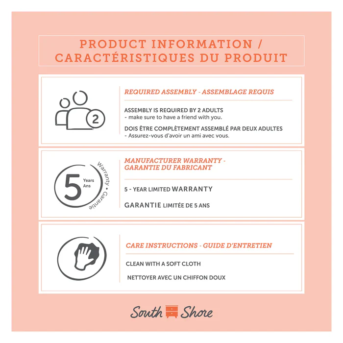 Ensemble lit plateforme et tête de lit double/queen 54"/60" Holland - Chêne girs – Image 7