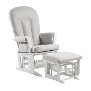 Chaise berçante à billes *Nouveau tissus 45 anti-taches*- Blanc et Beige