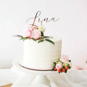 Cake topper prénom miroir