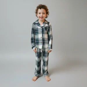 Children's PJ Set Green Tartan