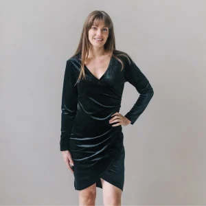 Paris Breastfeeding Velvet Dress Black