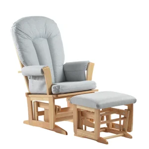 Chaise berçante à billes *Nouveau tissus 10 anti-taches*- Naturel et Gris pâle