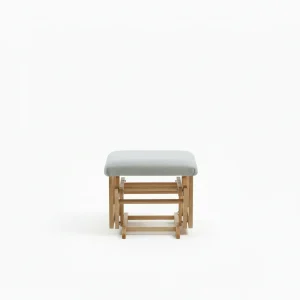 Tabouret Adams - Naturel et Gris pâle