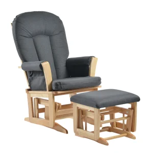 Chaise berçante à billes *Nouveau tissus 76 anti-taches*- Naturel et Gris fonçé