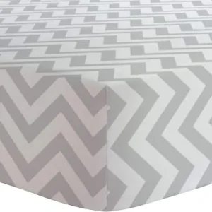 Drap contour pour lit de bébé - Chevron Gris