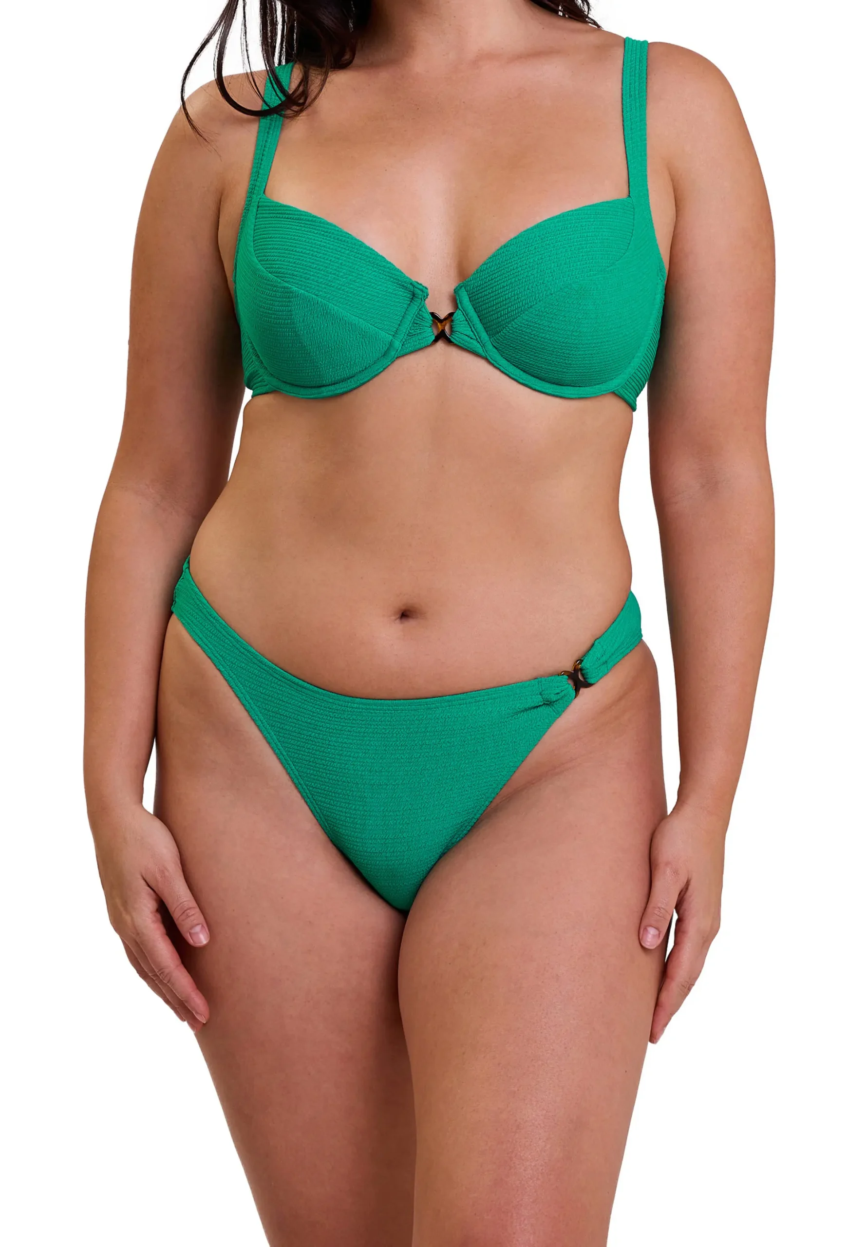 Haut de maillot de bain avec armatures Glamourous Textured Vert Tropical