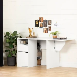 Table de bricolage avec rabat Crea-Blanc solide