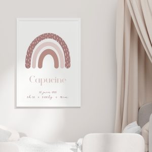 Affiche Naissance Arc en ciel / livraison offerte