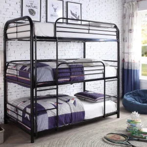 Lits superposés triple 39" - Noir