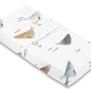 Housse pour matelas à langer percale avec ouverture pour sangles - Baleines