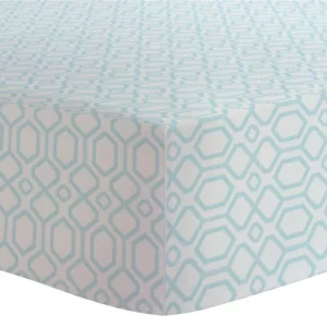 Drap contour pour lit de bébé - Octogone Bleu