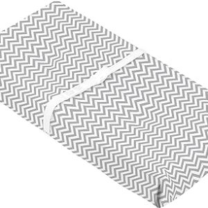 Housse pour matelas à langer avec ouverture pour sangles - Chevron Gris