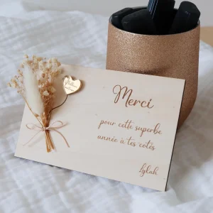 Carte de remerciements bouquet fleurs séchées