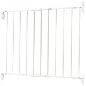 Barrière en métal extensible en haut des escaliers - Blanc