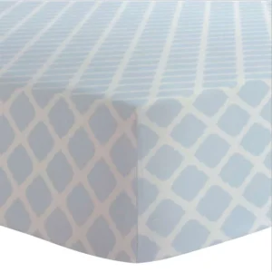 Drap contour pour lit de bébé - Lattice Bleu
