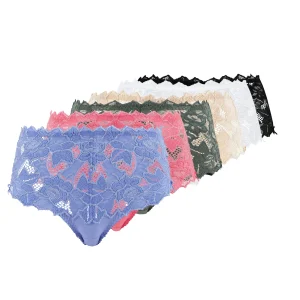 Lot de 6 culottes Arum Noir, Blanc, Skin, Rose, Vert et Bleu