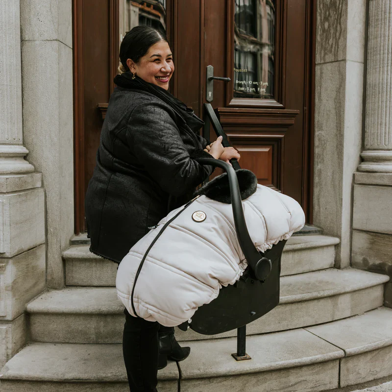 Ensemble de luxe : housse 3 saisons pour siège d'auto & fond isolant - Dune – Image 8
