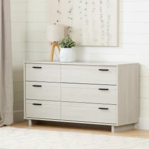 Bureau double 6 tiroirs Fynn - Chêne hivernal