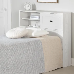 Tête de lit bibliothèque simple 39" Hazen - Pin blanc