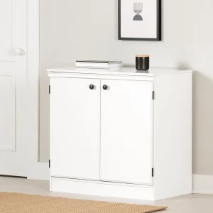 Armoire de rangement 2 portes Morgan - Blanc solide