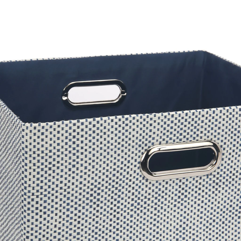 Panier de rangement - Bleu et blanc – Image 4