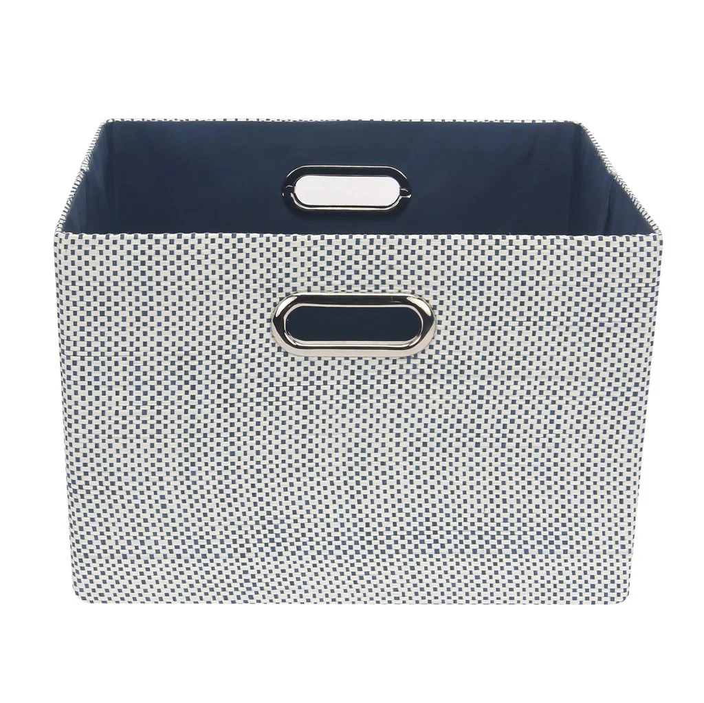 Panier de rangement - Bleu et blanc – Image 3