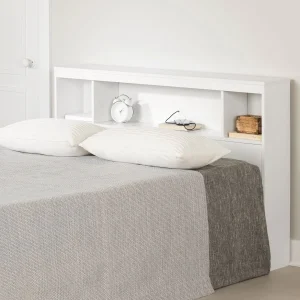 Tête de lit bibliothèque double 54" Fusion - Blanc solide