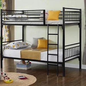 Lits superposés 39"/39" en métal - Noir