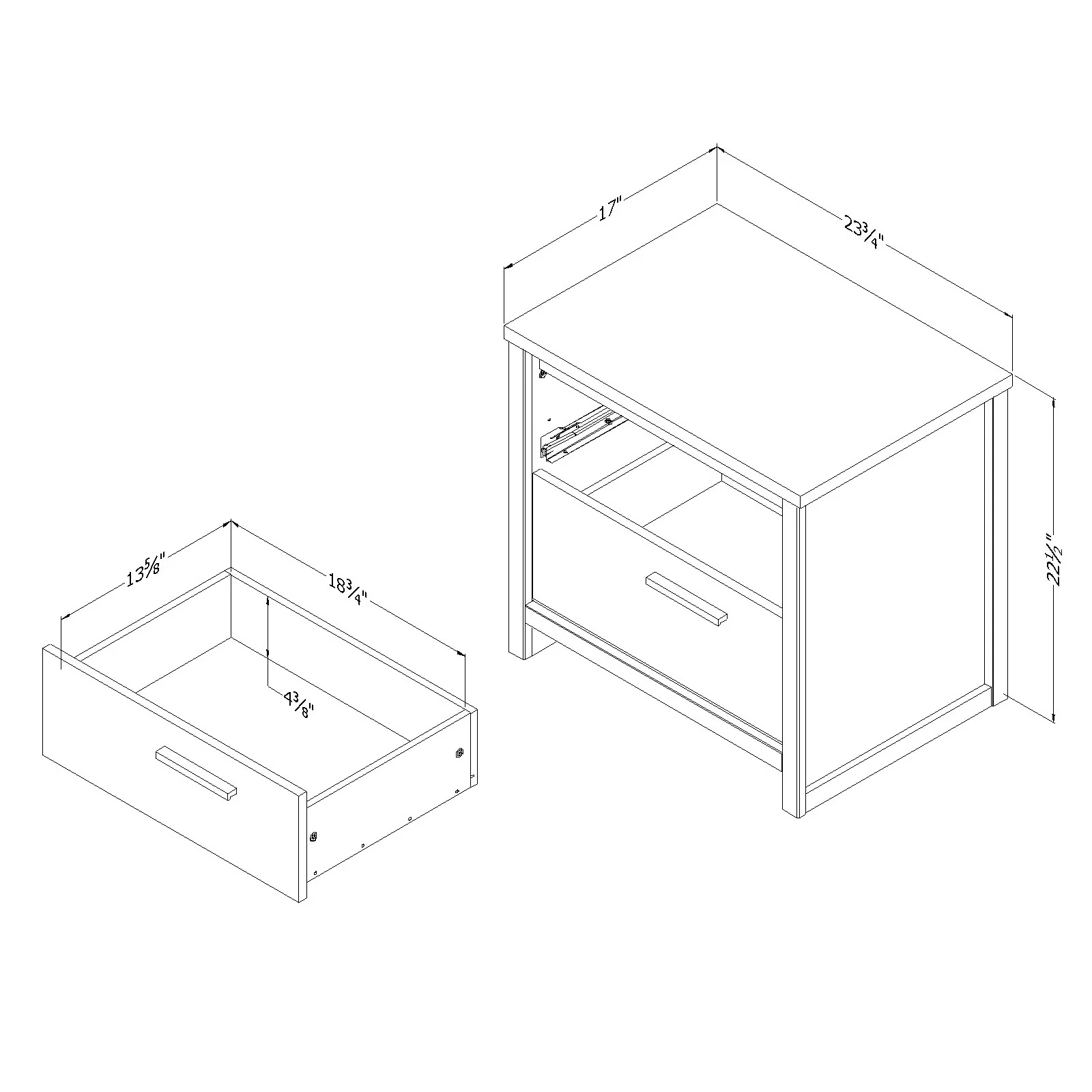 Table de chevet 2 tiroirs Tao - Noyer naturel – Image 4