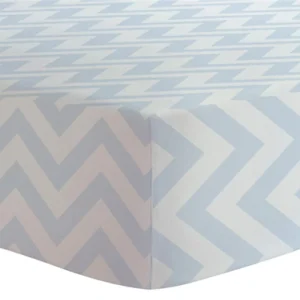 Drap contour pour lit de bébé - Chevron Bleu