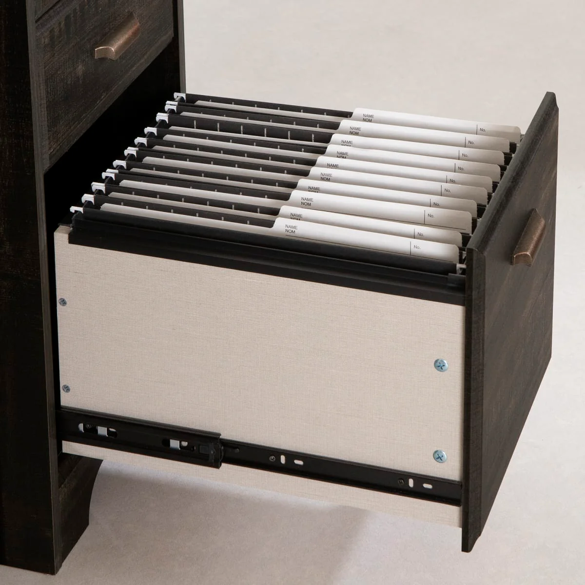 Bureau de travail avec huche Versa - Noir antique – Image 8