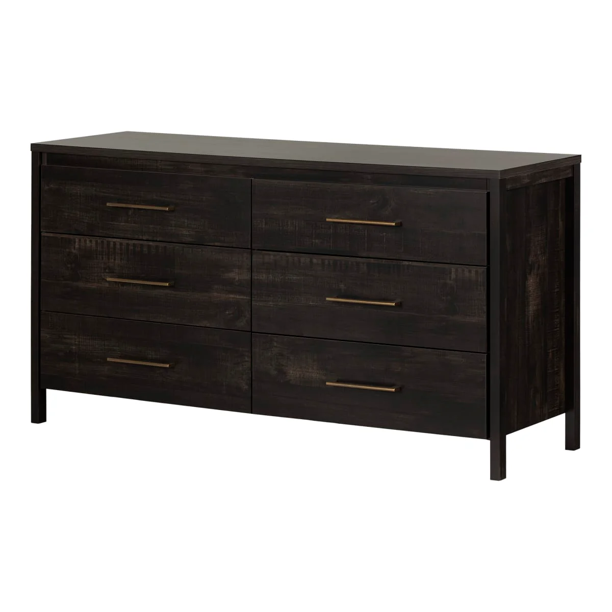 Bureau double 6 tiroirs Gravity - Noir antique – Image 2