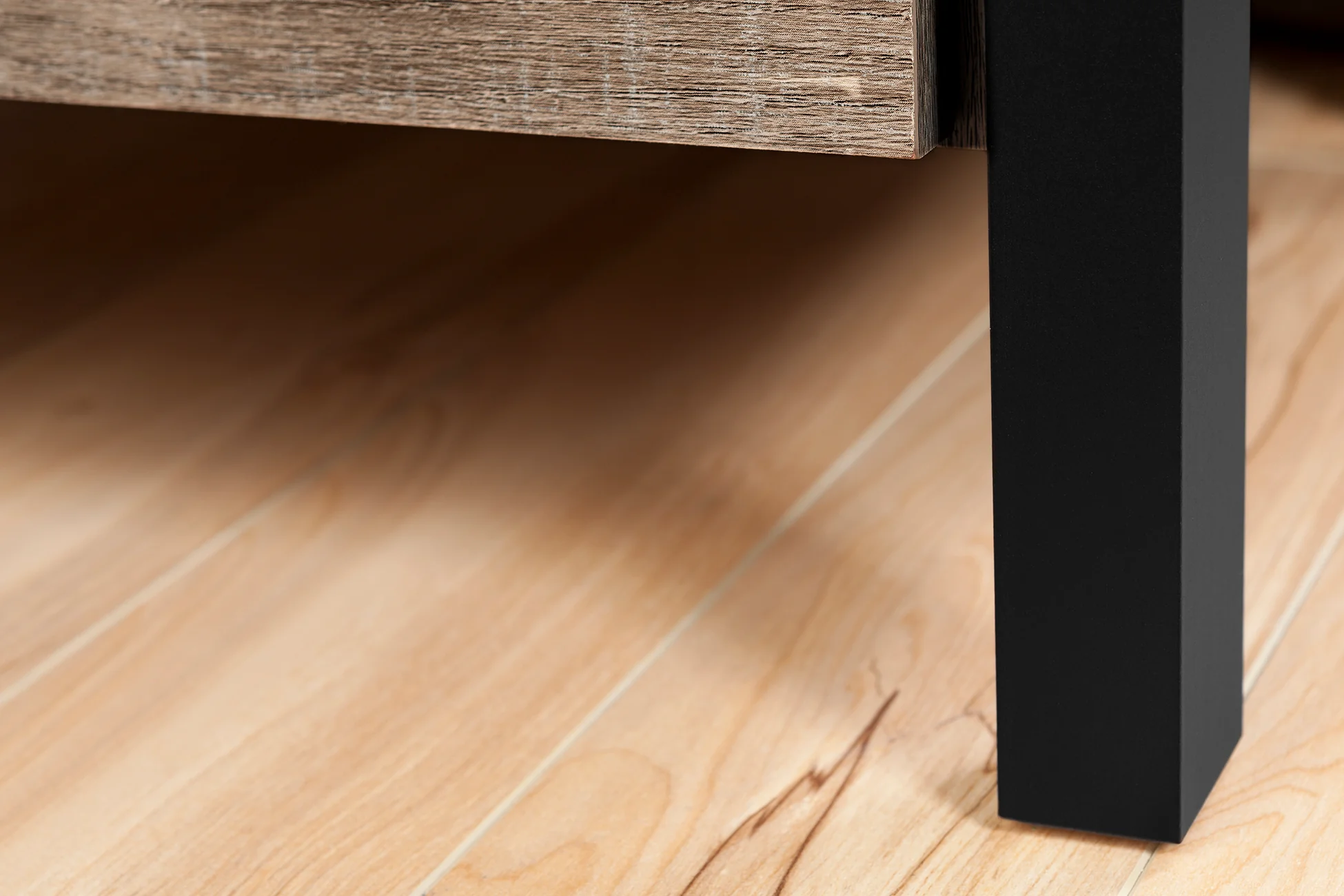 Bureau double 6 tiroirs Munich - Chêne vieilli et Noir mat – Image 5