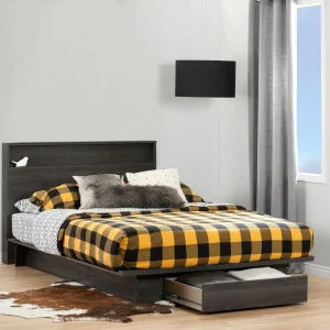 Ensemble lit plateforme et tête de lit double/queen 54"/60" Holland - Chêne girs