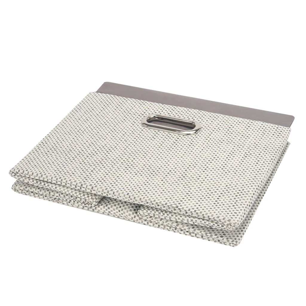 Panier de rangement - Gris et blanc – Image 2