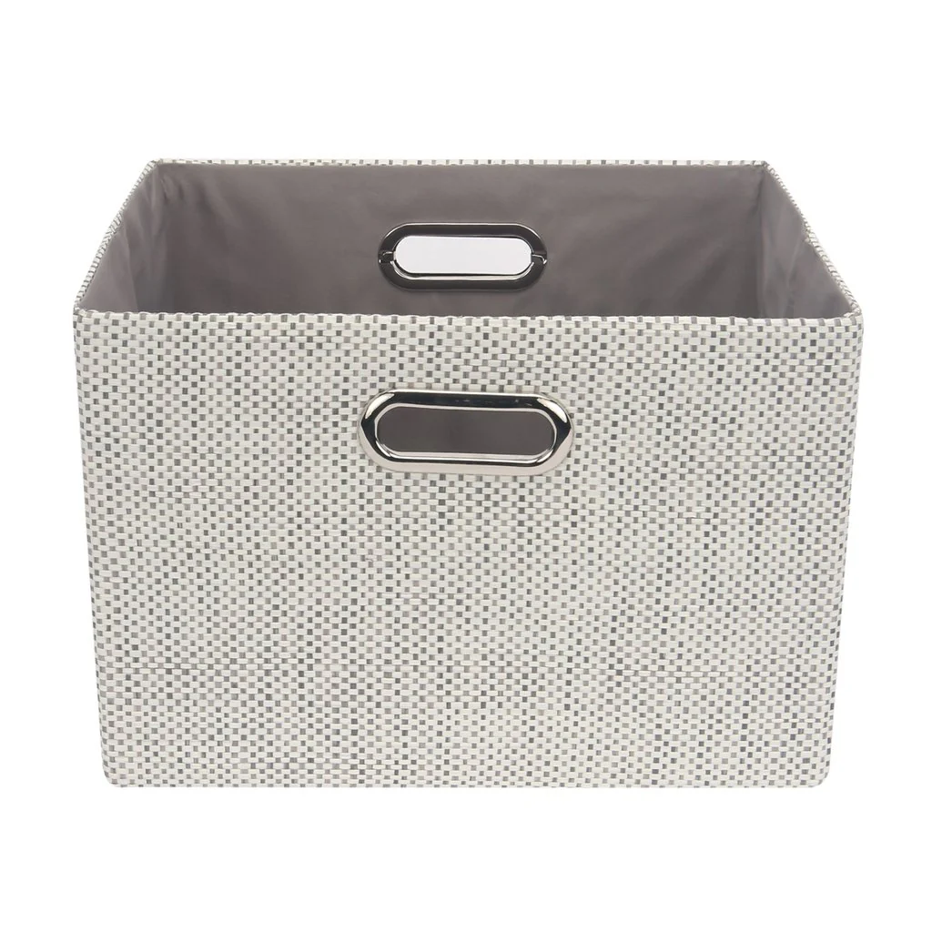 Panier de rangement - Gris et blanc – Image 3