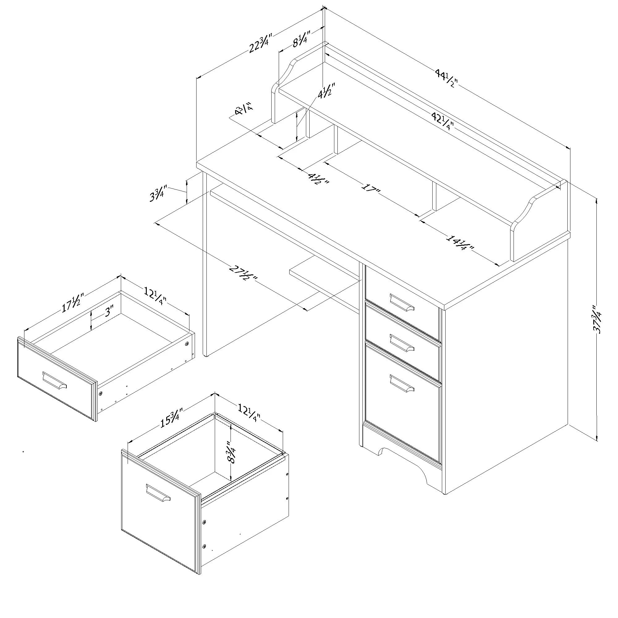 Bureau de travail avec huche Versa - Chêne vieilli – Image 6