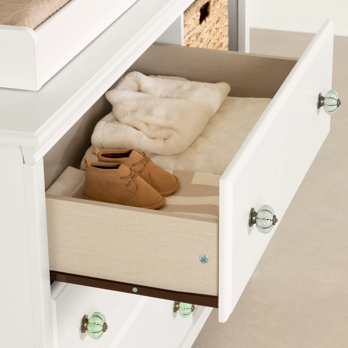 Table à langer avec paniers Balka - Blanc solide – Image 7