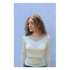 Tee-Shirt Laine et Soie Ecru