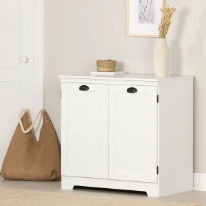 Armoire de rangement avec 2 portes Prairie - Blanc solide