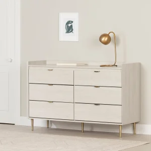 Bureau double 6 tiroirs Hype - Chêne hivernal